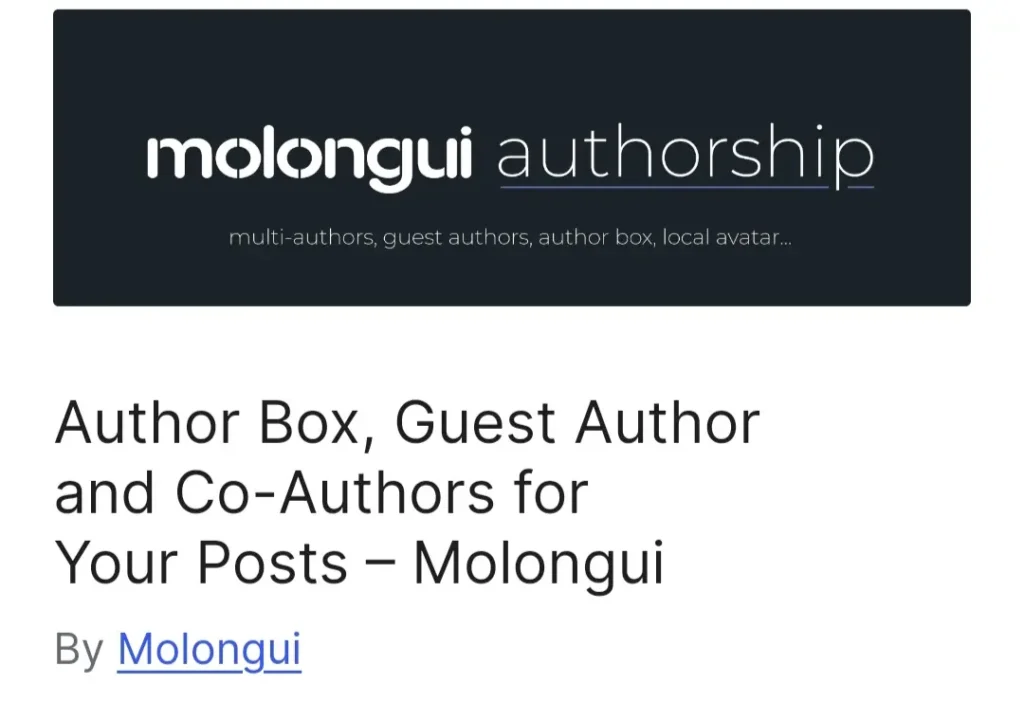 Molongui Authorship