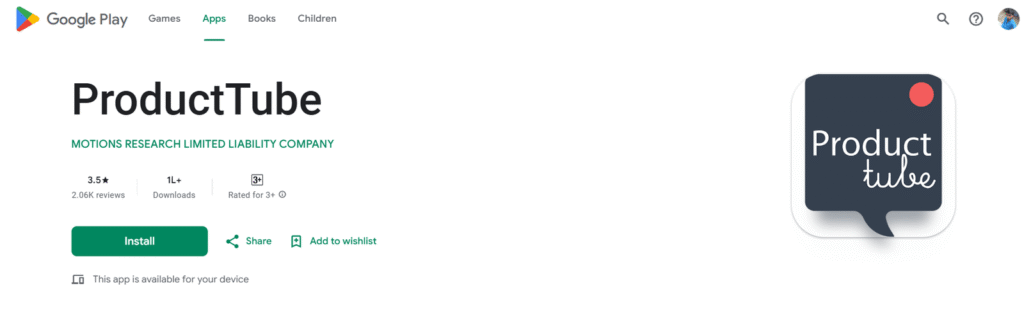 producttube app download